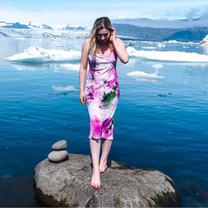 Aritzia slip dress tie dye